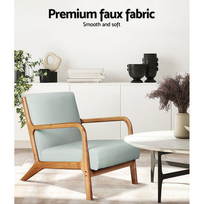 Artiss Armchair Fabric Grey Olive UPHO-C-ARM-5099-GY