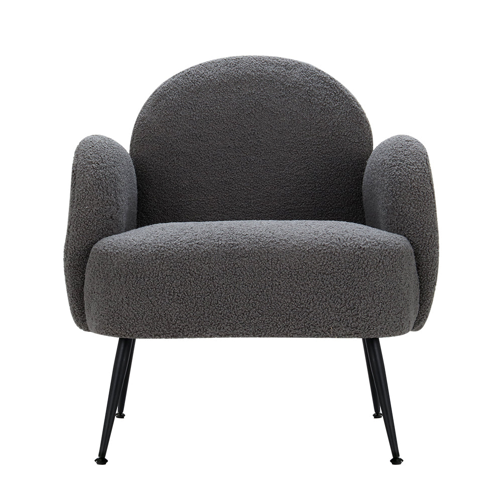 Artiss Armchair Boucle Charcoal Hanes UPHO-C-ARM-5101-CH