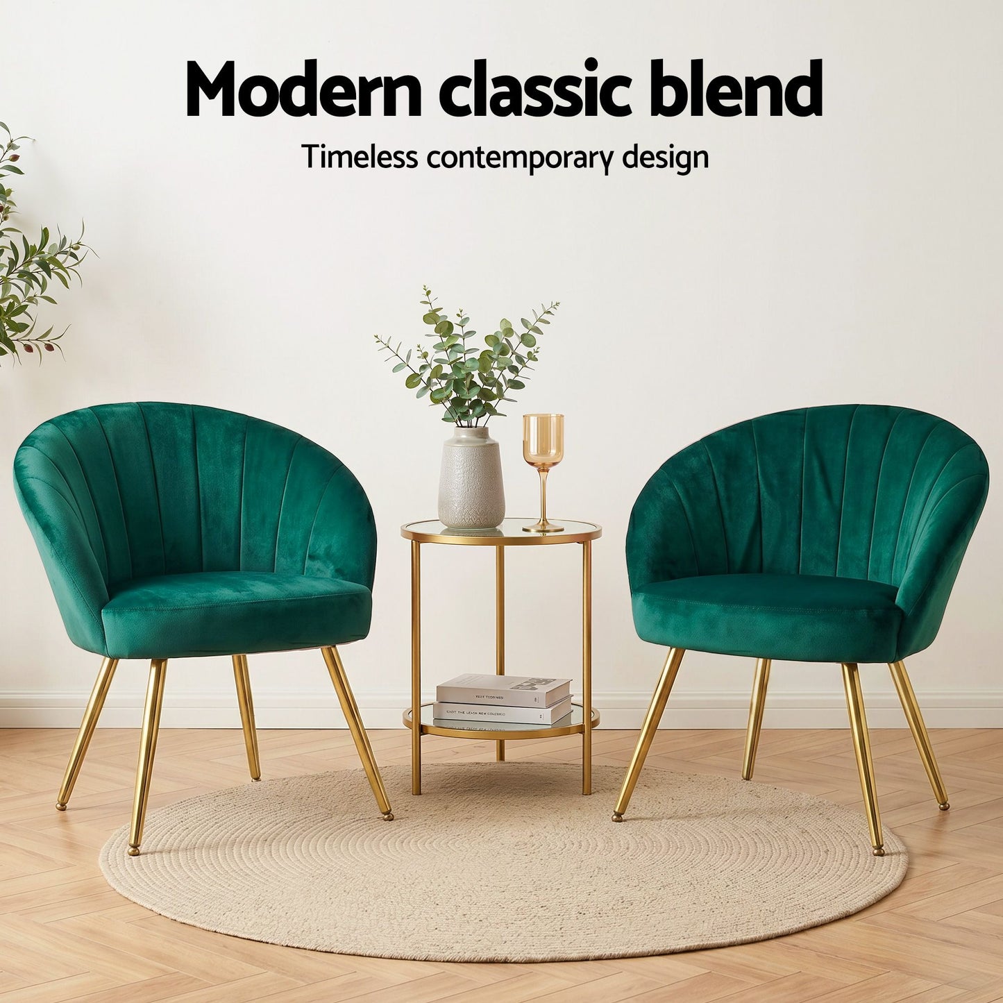 Artiss Armchair Velvet Green Eloise UPHO-C-ARM-5107-GR