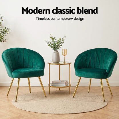Artiss Armchair Velvet Green Eloise UPHO-C-ARM-5107-GR