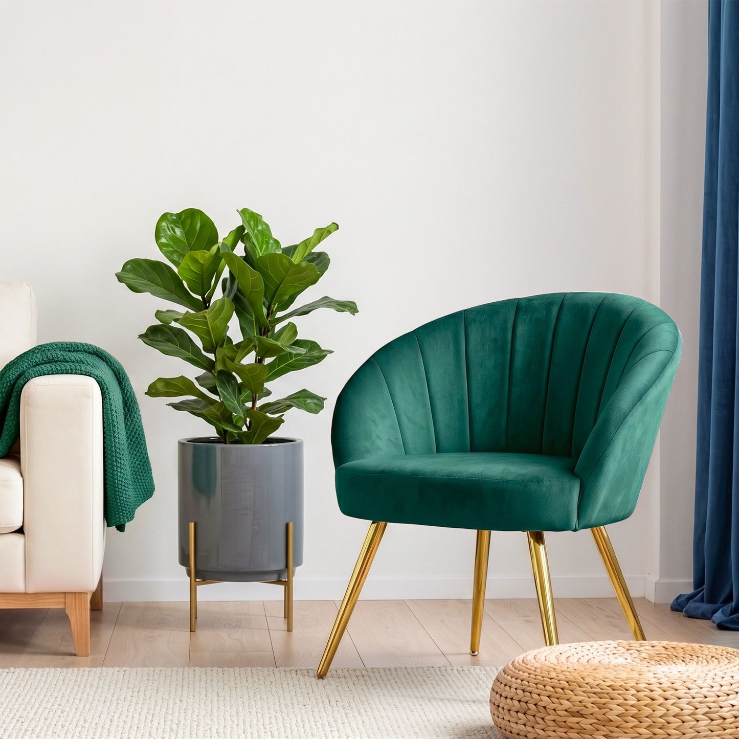 Artiss Armchair Velvet Green Eloise UPHO-C-ARM-5107-GR