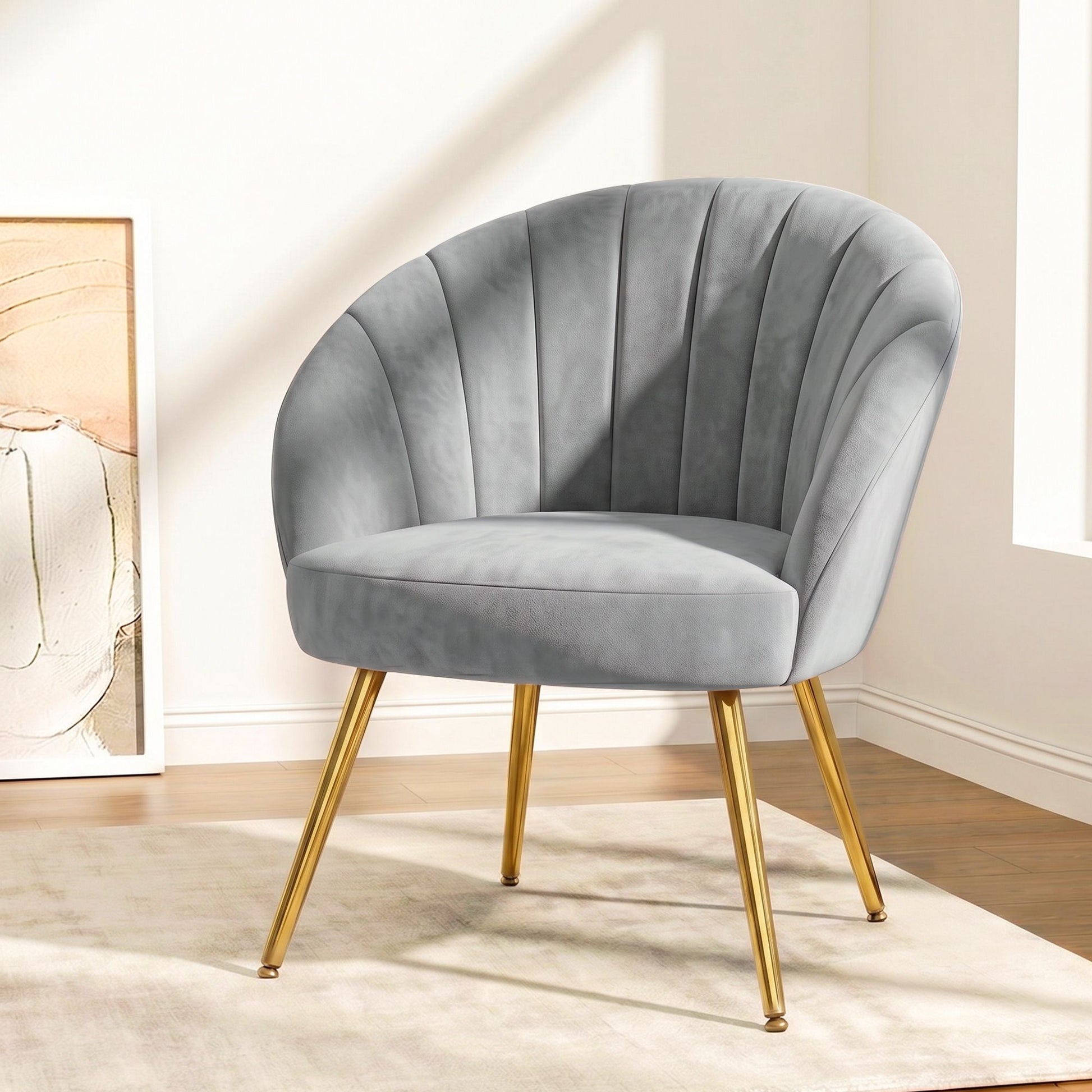 Artiss Armchair Velvet Grey Eloise UPHO-C-ARM-5107-GY