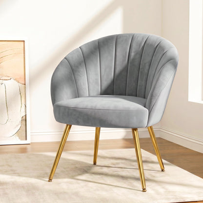 Artiss Armchair Velvet Grey Eloise UPHO-C-ARM-5107-GY