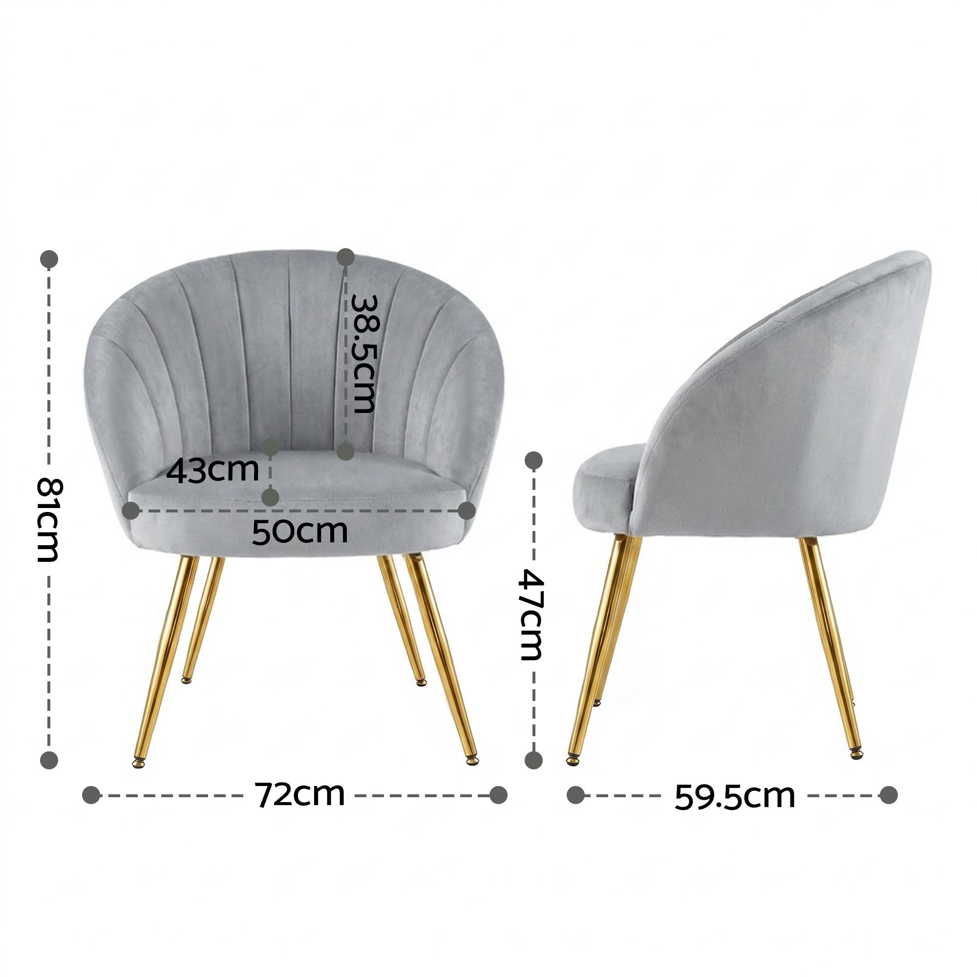 Artiss Armchair Velvet Grey Eloise