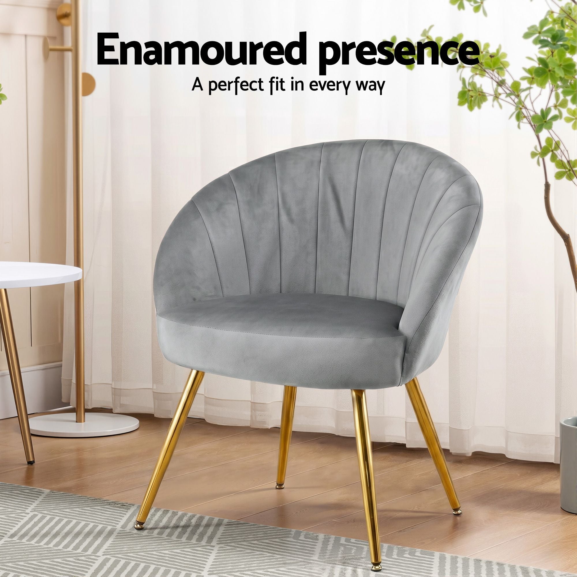 Artiss Armchair Velvet Grey Eloise
