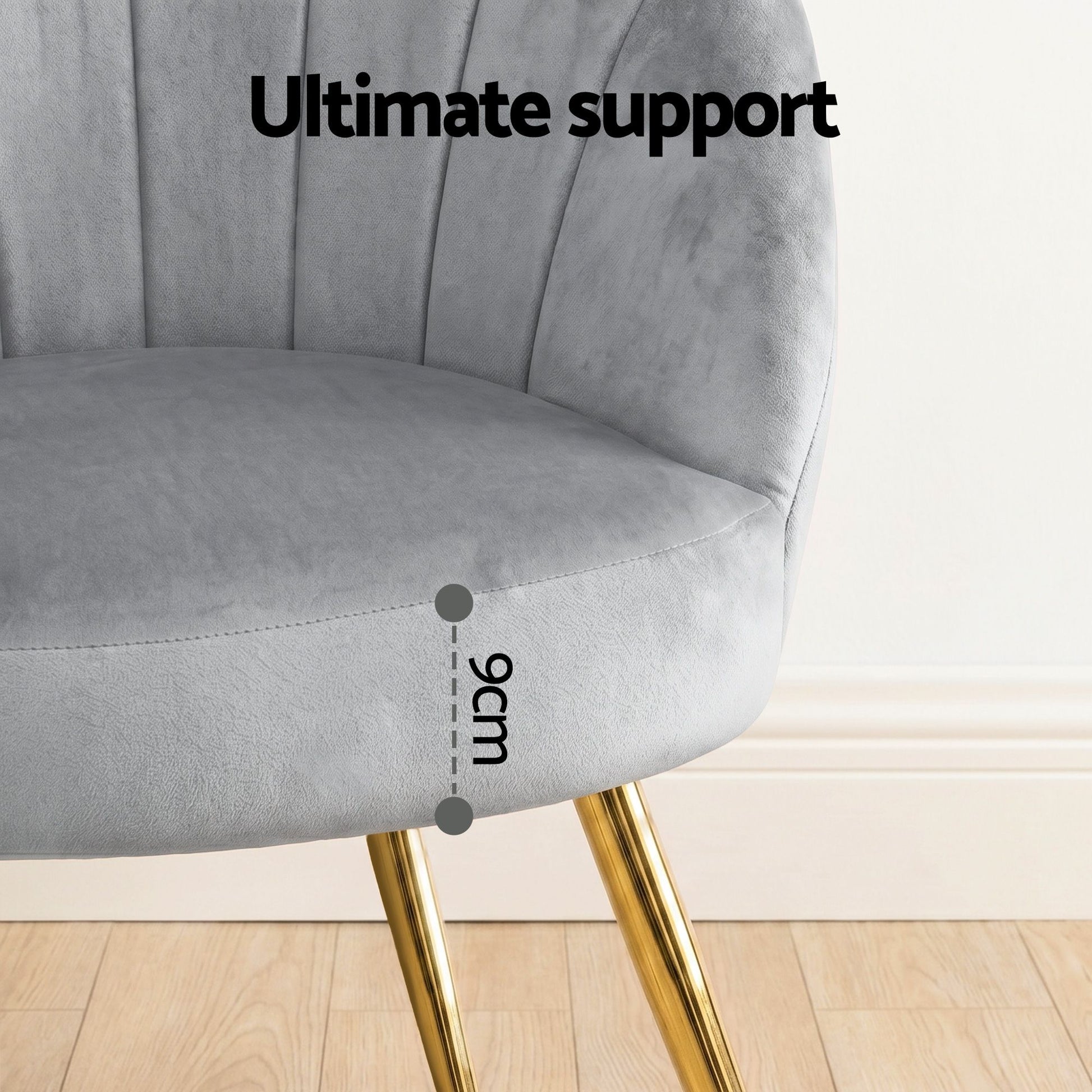 Artiss Armchair Velvet Grey Eloise UPHO-C-ARM-5107-GY