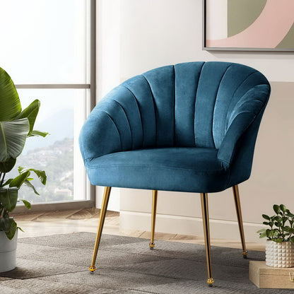 Artiss Armchair Velvet Blue Eloise UPHO-C-ARM-5107-NA