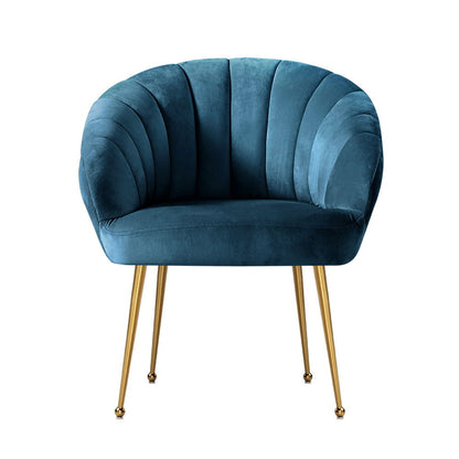 Artiss Armchair Velvet Blue Eloise UPHO-C-ARM-5107-NA