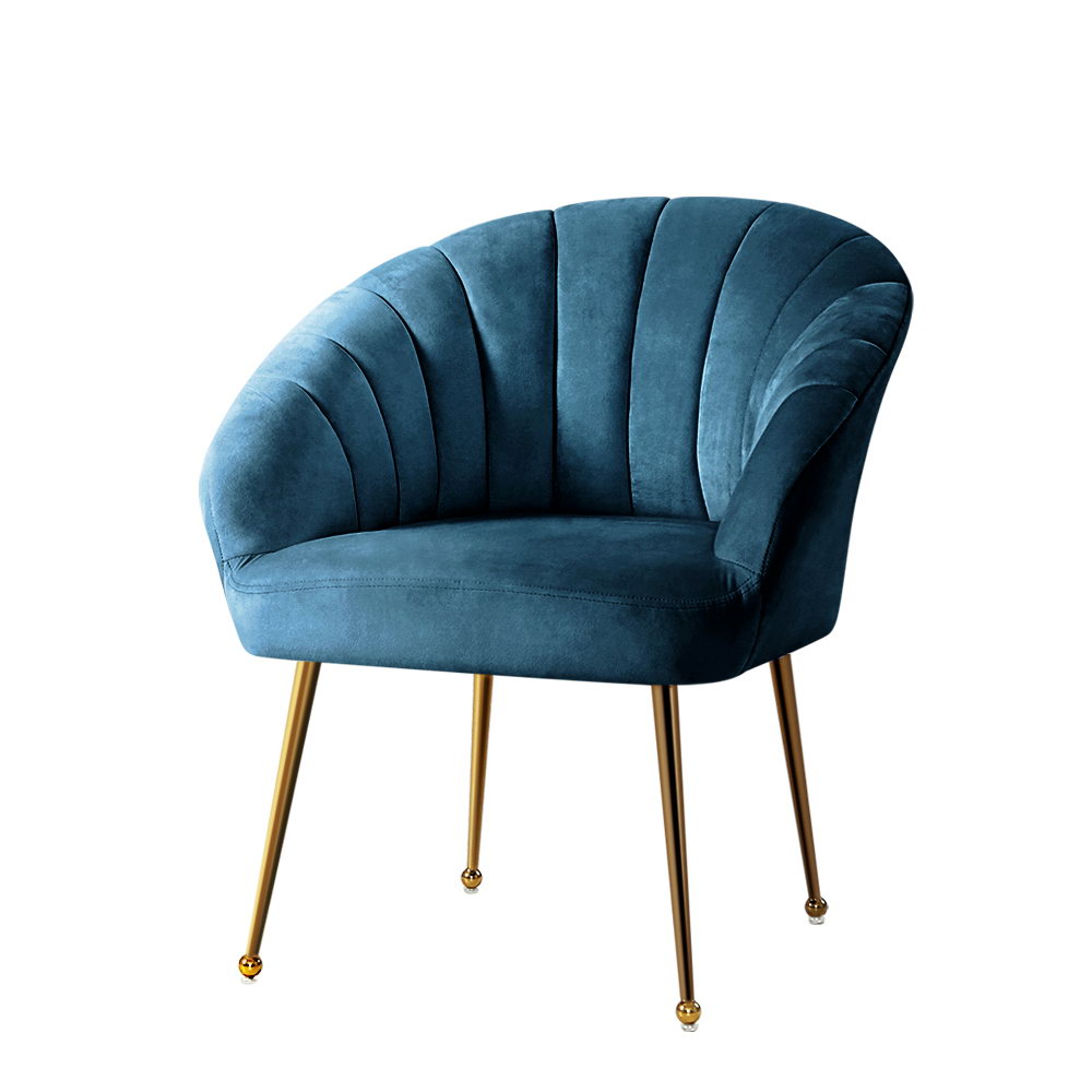 Artiss Armchair Velvet Blue Eloise UPHO-C-ARM-5107-NA