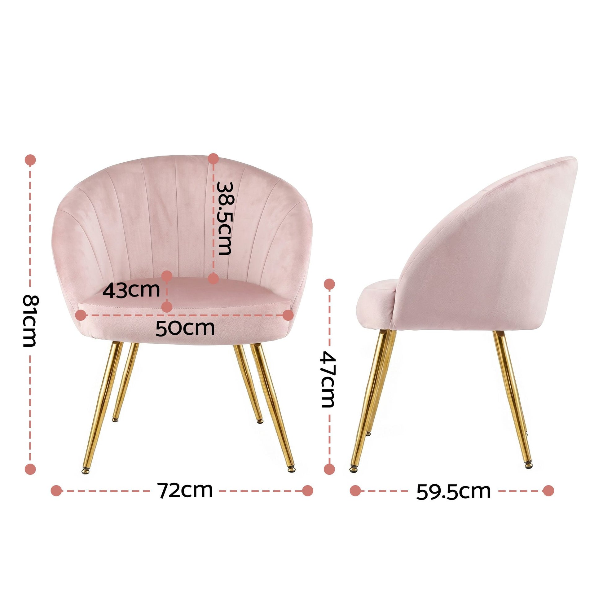 Artiss Armchair Velvet Pink Eloise UPHO-C-ARM-5107-PK