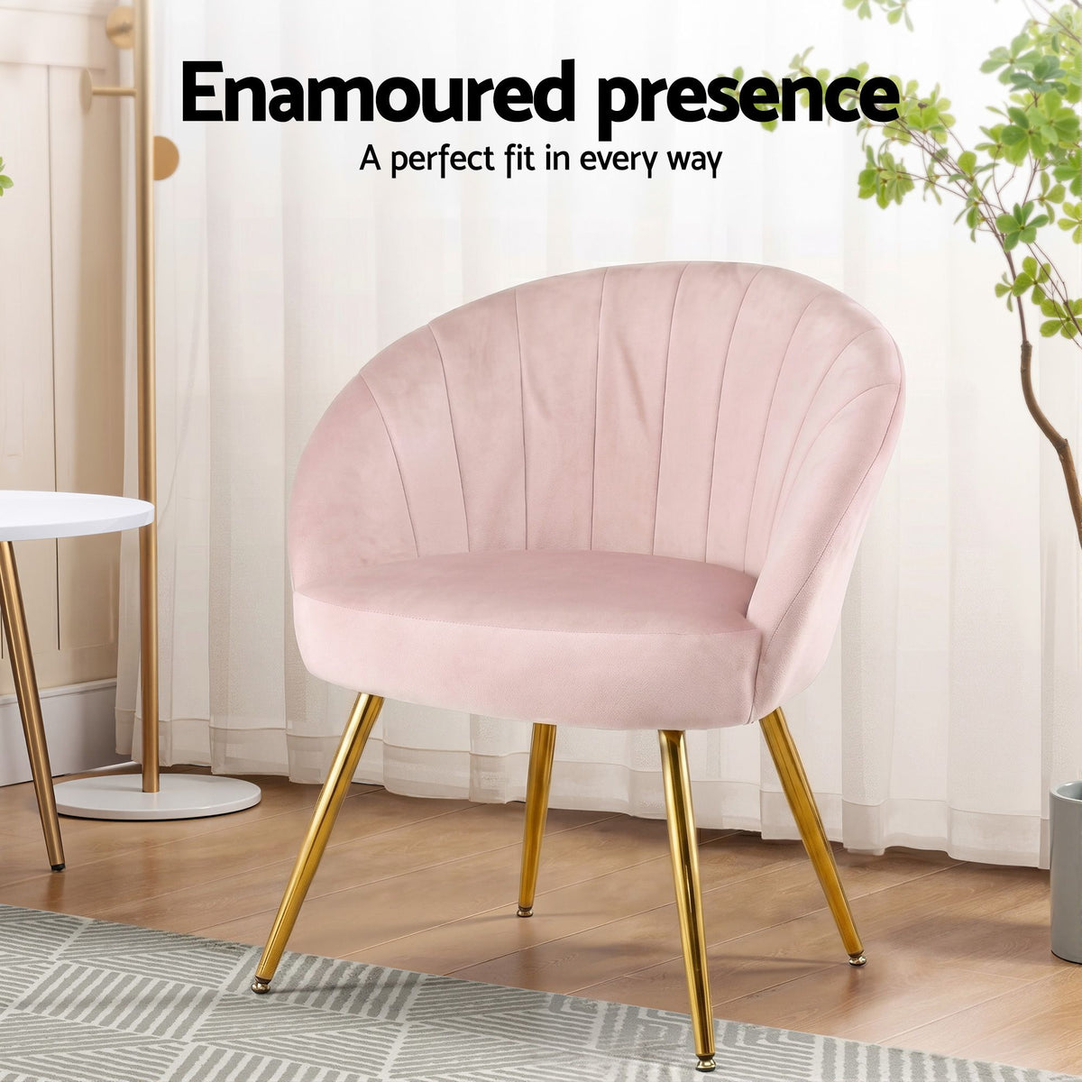 Artiss Armchair Velvet Pink Eloise