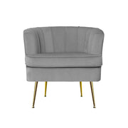 Artiss Armchair Lounge Accent Chair Armchairs Sofa Chairs Velvet Grey Couch UPHO-C-ARM-5108-GY