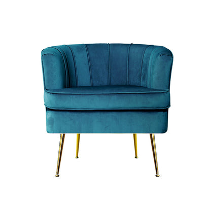 Artiss Armchair Velvet Blue Norvia UPHO-C-ARM-5108-NA