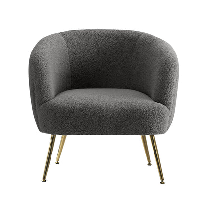 Artiss Armchair Lounge Chair Accent Chairs Arm Armchairs Sherpa Boucle Charcoal UPHO-C-ARM-6020-CH
