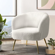 Artiss Armchair Lounge Chair Accent Chairs Armchairs Sherpa Boucle Sofa White UPHO-C-ARM-6020-WH