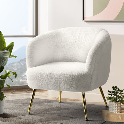Artiss Armchair Lounge Chair Accent Chairs Armchairs Sherpa Boucle Sofa White UPHO-C-ARM-6020-WH