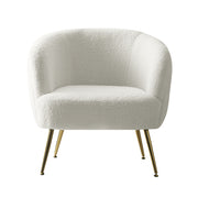 Artiss Armchair Lounge Chair Accent Chairs Armchairs Sherpa Boucle Sofa White UPHO-C-ARM-6020-WH