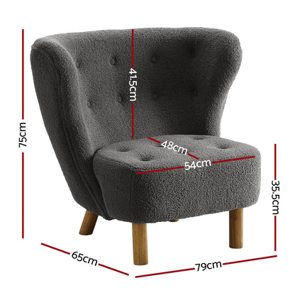 Artiss Armchair Lounge Accent Chair Armchairs Couch Chairs Sofa Bedroom Charcoal UPHO-C-ARM-6021-CH