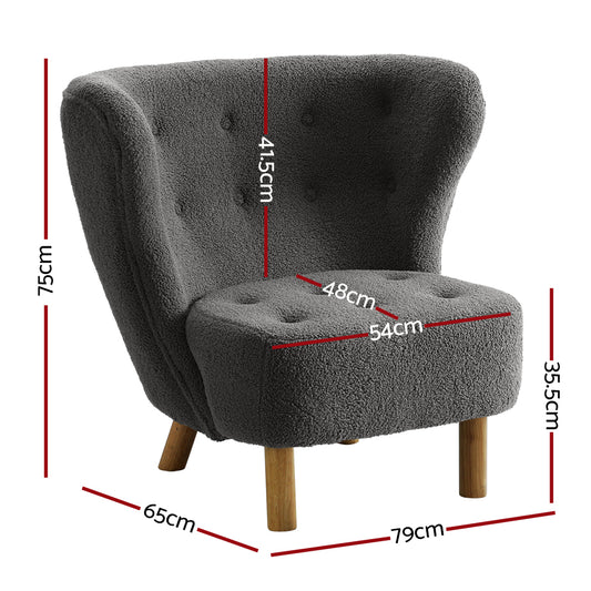 Artiss Armchair Lounge Accent Chair Armchairs Couch Chairs Sofa Bedroom Charcoal UPHO-C-ARM-6021-CH
