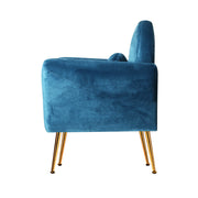 Artiss Armchair Lounge Chair Accent Chairs Armchairs Sofa Navy Velvet Cushion UPHO-C-ARM-8026-NA