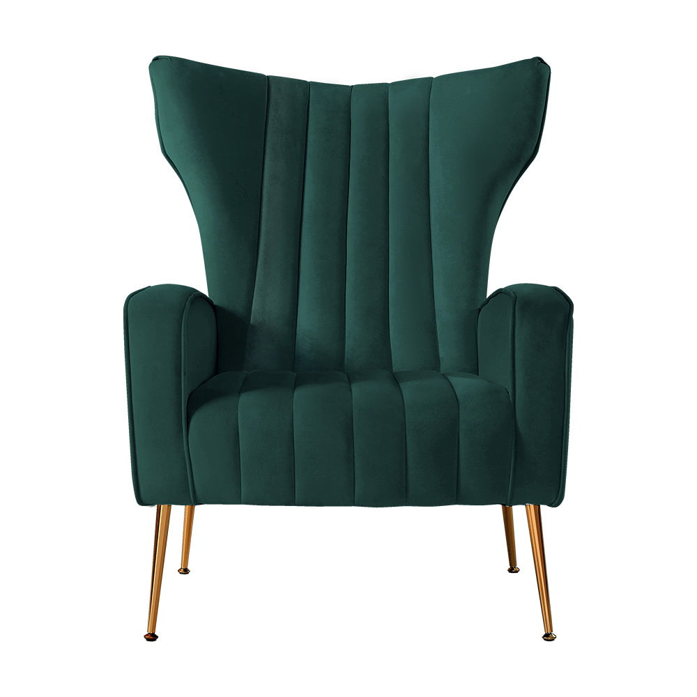 Artiss Armchair Green Velvet Kate UPHO-C-ARM-8035-GR