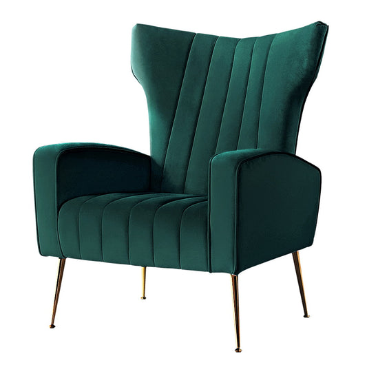Artiss Armchair Green Velvet Kate UPHO-C-ARM-8035-GR