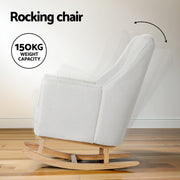 Artiss Rocking Chair Armchair Linen Fabric Beige Jonah UPHO-C-ARM-FS-01-BG-AB