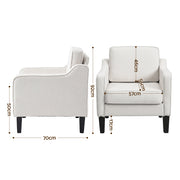 Artiss Armchair Lounge Accent Chair Linen Fabric Beige UPHO-C-ARM-LIN-BG