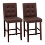 Artiss 2x Bar Stools Kitchen Dining Chairs Counter PU Leather Wooden Ada Brown UPHO-C-BAR-2501-BRX2