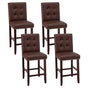 Artiss 4x Bar Stools Kitchen Dining Chairs Counter PU Leather Wooden Ada Brown UPHO-C-BAR-2501-BRX4