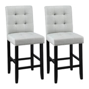 Artiss 2x Bar Stools Kitchen Dining Chairs Counter Fabric Stool Wooden Ada Grey UPHO-C-BAR-2501-GYX2