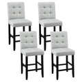 Artiss 4x Bar Stools Kitchen Dining Chairs Counter Fabric Stool Wooden Ada Grey UPHO-C-BAR-2501-GYX4