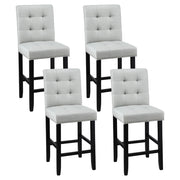 Artiss 4x Bar Stools Kitchen Dining Chairs Counter Fabric Stool Wooden Ada Grey UPHO-C-BAR-2501-GYX4
