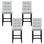 Artiss 4x Bar Stools Kitchen Dining Chairs Counter Fabric Stool Wooden Ada Grey UPHO-C-BAR-2501-GYX4