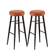 Artiss 2x Bar Stools Kitchen Dining Chairs Counter Round PU Leather Lane Brown UPHO-C-BAR-2502-BRX2