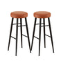Artiss 2x Bar Stools Kitchen Dining Chairs Counter Round PU Leather Lane Brown UPHO-C-BAR-2502-BRX2