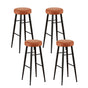 Artiss 4x Bar Stools Kitchen Dining Chairs Counter Round PU leather Lane Brown UPHO-C-BAR-2502-BRX4