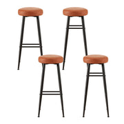 Artiss 4x Bar Stools Kitchen Dining Chairs Counter Round PU leather Lane Brown UPHO-C-BAR-2502-BRX4
