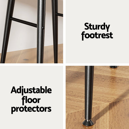 Artiss 4x Bar Stools Kitchen Dining Chairs Counter Round PU leather Lane Brown UPHO-C-BAR-2502-BRX4