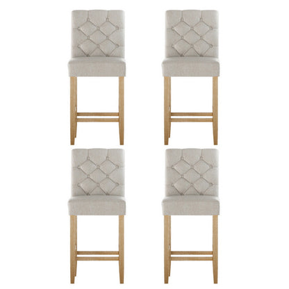 Artiss 4x Bar Stools Linen Upholstered Chairs UPHO-C-BAR-6066-BGAX4