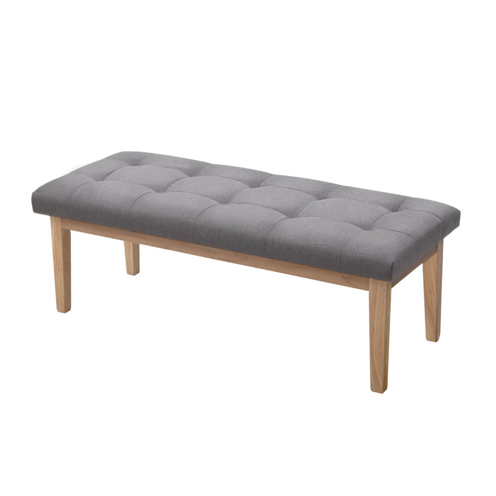 Artiss Ottoman Bench 120cm Foot Stool Linen Grey UPHO-C-BEN02-GY