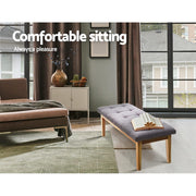 Artiss Ottoman Bench 120cm Foot Stool Linen Grey UPHO-C-BEN02-GY