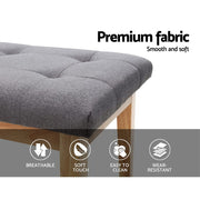 Artiss Ottoman Bench 120cm Foot Stool Linen Grey UPHO-C-BEN02-GY