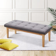 Artiss Ottoman Bench 120cm Foot Stool Linen Grey UPHO-C-BEN02-GY
