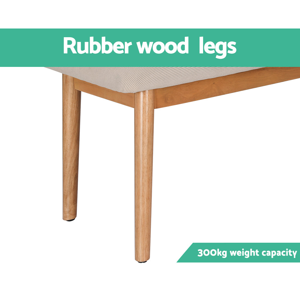 Artiss Dining Bench Upholstery Seat Wooden Chair 106cm UPHO-C-DIN-01-FA-BG