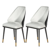 Artiss Dining Chairs Set of 2 Leather Seat Beige and Black UPHO-C-DIN-01-PU-WHX2