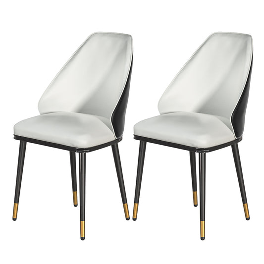 Artiss Dining Chairs Set of 2 Leather Seat Beige and Black UPHO-C-DIN-01-PU-WHX2