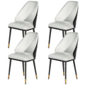 Artiss Dining Chairs Set of 4 Leather Seat Beige and Black UPHO-C-DIN-01-PU-WHX4