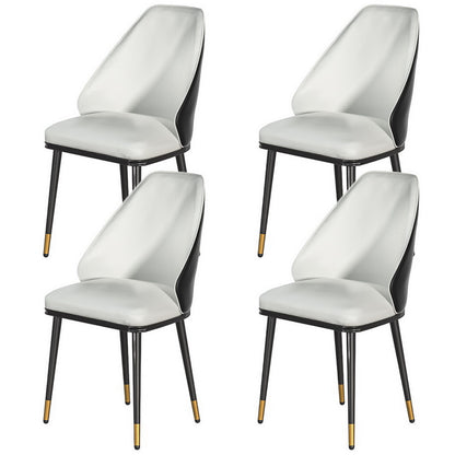 Artiss Dining Chairs Set of 4 Leather Seat Beige and Black UPHO-C-DIN-01-PU-WHX4