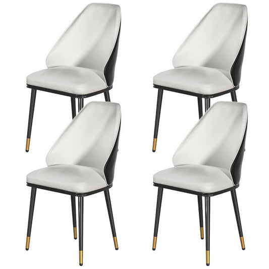 Artiss Dining Chairs Set of 4 Leather Seat Beige and Black UPHO-C-DIN-01-PU-WHX4